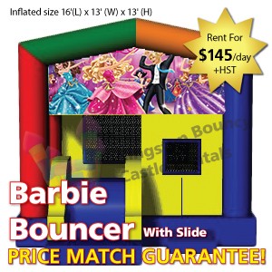 Kingston Bouncy Castle Rentals - Separate Castles 2014 - Barbie Bouncer With Slide